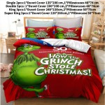 (Double (200x200cm)) The Grinch Printed Bedspread Set, Eco-Friendly, Modern Style for Bedroom or Living Room